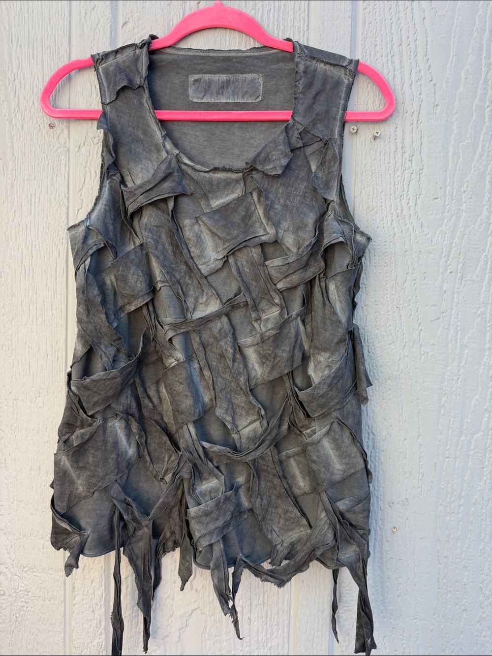 Rundholz Dip Women’s Distressed Slate Gray Layered Tank Top Size: S